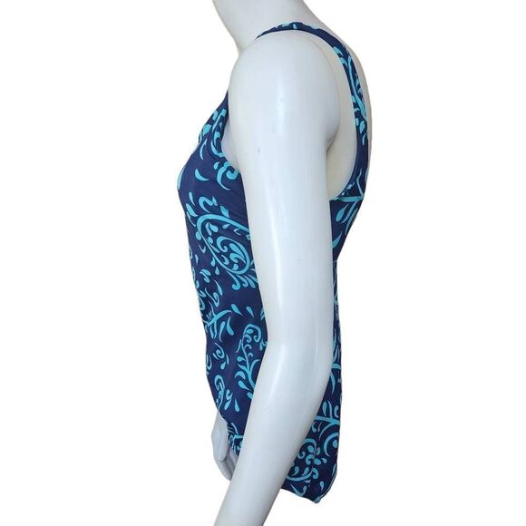 Lands' End Two-Toned Blue One-Piece Swimsuit (10) - Picture 3 of 7